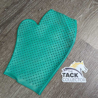 Soft Double Sided Rubber Pimple Grooming Mitt *gc/fair, rubbed off pimples, clean, residue, stains, marker, curled edges
