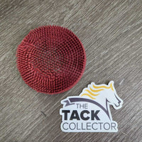 v.fine soft Bristle Round Face Curry, top handle *fair/poor, melted/bent bristles, hair, faded
