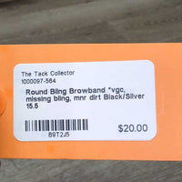 Round Bling Browband *vgc, missing bling, mnr dirt
