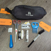 7 pcs Braiding Kit: scissors, thread, needle, mane comb, braiding guide, pull through brush, bag *gc, mnr dirt & rubs
