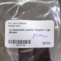 13 Assorted Leather Keepers *vgc
