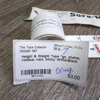 Height & Weight Tape *gc, stains, residue, rubs, sticky
