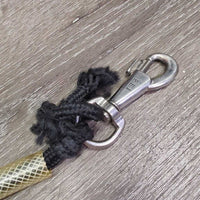 PVC Covered Tail Strap, x2 snaps *gc, clean, dingy/stained, repaired/replaced nylon core, knots, frays
