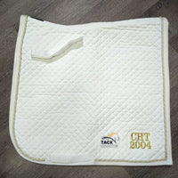 Quilt Swallowtail Dressage Pad, "CHT 2004", piping *vgc, clean, mnr threads stains, hair, rubs, unstitched, pills
