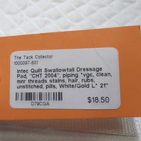 Quilt Swallowtail Dressage Pad, "CHT 2004", piping *vgc, clean, mnr threads stains, hair, rubs, unstitched, pills
