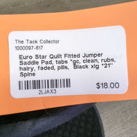 Quilt Fitted Jumper Saddle Pad, tabs *gc, clean, rubs, hairy, faded, pills
