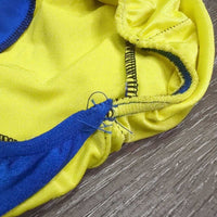 Lycra Helmet Cover, ribbon ties *vgc, clean, pulled seams
