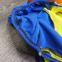 Lycra Helmet Cover, ribbon ties *vgc, clean, pulled seams
