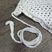 Crochet Fly Veil Ear Bonnet, piping, string *gc, clean, v.twisted & curled, mnr stains
