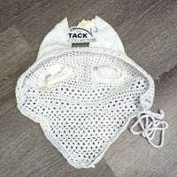 Crochet Fly Veil Ear Bonnet, piping, string *gc, clean, v.twisted & curled, mnr stains
