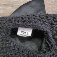 Crochet Fly Veil Ear Bonnet, piping, "Bat Signal" *gc, clean, faded, fuzzy, rubs, hair
