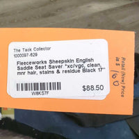 Sheepskin English Saddle Seat Saver *xc/vgc, clean, mnr hair, stains & residue
