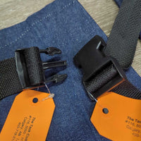 2 Denim Ice Leg Boots, Zippers, Drawstring Bottoms, Over Wither Straps *like new
