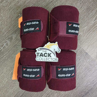 4 Fleece Polo Wraps, bag *gc, clean, clumpy, stretched & pilly edges, mnr hair
