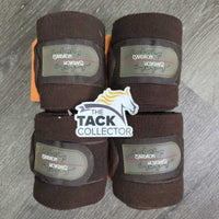 4 Fleece Polo Wraps *gc, clean, clumpy, pilly edges, stretched edges, hairy, older

