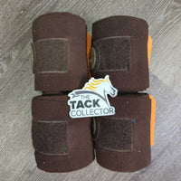 4 Fleece Polo Wraps *gc, clean, clumpy, pilly edges, stretched edges, hairy, older
