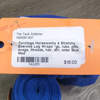 4 Stretchy Exercise Leg Wraps *gc, rubs, pills, snags, threads, hair, dirt, older

