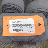 4 Fleece Polo Wraps *vgc, clean, mnr stretched edges, curled velcro, pilly, mnr hair
