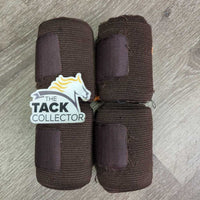 4 Fleece & Elastic Exercise Leg Wraps *gc, clean, threads, snags, rubs, pills
