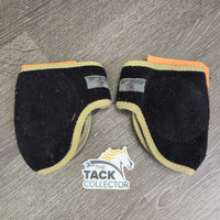 Bi-Polar Magnet Fetlock - Hind Boots, velcro, bag *gc, clean, hairy, stains, rubs, frays, unstitched velcro, older
