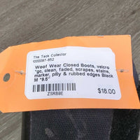 Closed Boots, velcro *gc, clean, faded, scrapes, stains, marker, pilly & rubbed edges
