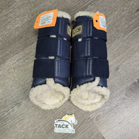 Closed Front & Hind Boots, Fleece, velcro *gc, repairs, older, clean, stains, clumpy, hairy, stretched elastic edges, hairy velcro
