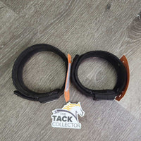 Pr Pastern Wraps *gc, hair, mnr dirt?stains, faded, curled edges, fuzzy velcro
