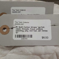 Pr Quilt Cotton Wraps *gc/fair, clean, threads, frays, undone stitching, pilly, mnr hair, dirt
