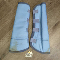 Front & Hind Shipping Boots *gc, mnr hair, holey edges & frays, clean & dirty, stains
