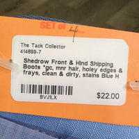 Front & Hind Shipping Boots *gc, mnr hair, holey edges & frays, clean & dirty, stains
