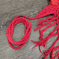 Crochet Fly Veil Ear Bonnet, string, Fringe *gc, clean, older, mnr stains, v.big ears, faded? ears
