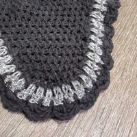 Crochet Fly Veil Ear Bonnet, string *gc, clean, older, mnr stains, v.big ears, faded
