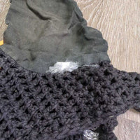 Crochet Fly Veil Ear Bonnet, string *gc, clean, older, mnr stains, v.big ears, faded
