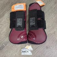 Open Front Boots, velcro *gc/vgc, clean, scrapes, mnr hair, 1 squished
