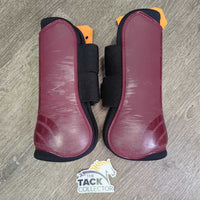 Open Front Boots, velcro *gc/vgc, clean, scrapes, mnr hair, 1 squished
