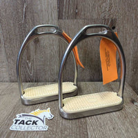 Fine/Hvy Stirrup Irons, grips *gc, clean, stained & cracked grips, scratches, thick residue?tape
