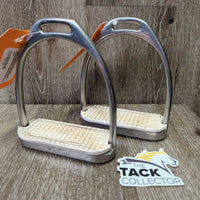 Fine/Hvy Stirrup Irons, grips *gc, clean, stained & cracked grips, scratches, thick residue?tape
