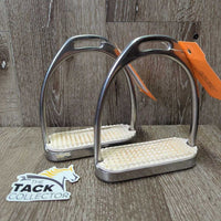 Fine/Hvy Stirrup Irons, grips *gc, clean, stained & cracked grips, scratches, thick residue?tape
