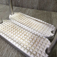 Fine/Hvy Stirrup Irons, grips *gc, clean, stained & cracked grips, scratches, thick residue?tape

