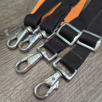 Elastic Leg Straps *gc, clean, stretched, snaps: film, loose, residue, v.chipped & rubbed
