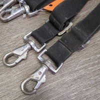 Elastic Leg Straps *gc, clean, stretched, snaps: film, loose, residue, v.chipped & rubbed
