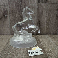Glass Rearing Horse Statue *vgc

