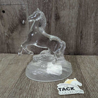 Glass Rearing Horse Statue *vgc
