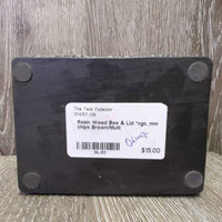 Resin Wood Box & Lid *vgc, mnr chips
