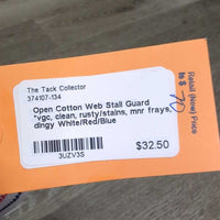 Open Cotton Web Stall Guard *vgc, clean, rusty/stains, mnr frays, dingy
