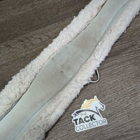 Cotton & Nylon Web Girth, Fleece, 2x els, D Ring, Clik Buckles *gc, clean, rubs, clumpy, thin & curled edges, stains, hairy

