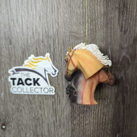 2 Horse Head Christmas Ornament *gc, chipped ear
