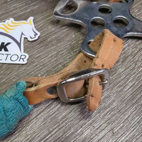 Adjustable Leather & Fleece Hackamore, chin strap *vgc, mnr hair, dirt, vet wrap
