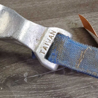 Aluminum Nutcracker Cribbing Collar, Hvy Nylon Neck Strap *gc/fair, dirty, scratches, stains, xholes, older
