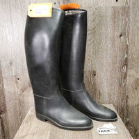 Tall Lined Rubber Riding Boots *gc, dusty, scratches, lining: slices, loose, rubs & snags, older
